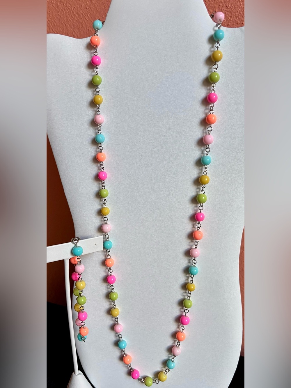 Colorful Beaded Necklace & Bracelet Set – Bright Statement Jewelry